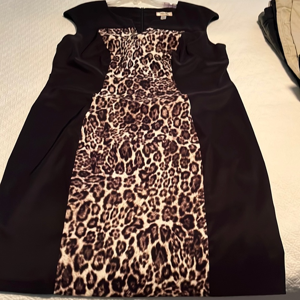 Dressbarn Black & Leopard Dress